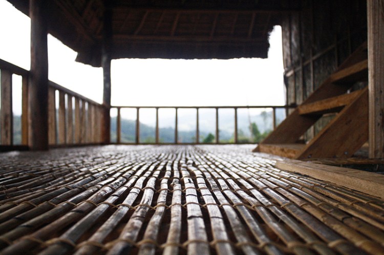 The newly built team house for Global Empowerment, with floors made of bamboo and rattan